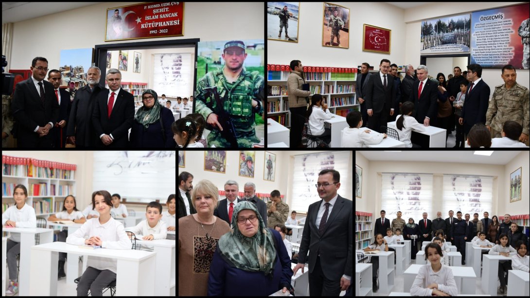 Yazıköy İlk-Ortaokulumuzda Şehit Piyade Uzman Çavuş İslam SANCAK Kütüphanesi Açılışı Yapıldı