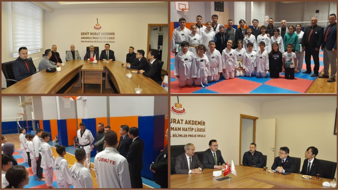 Koreli Taekwondo Yetkilileri Şehit Murat Akdemir Anadolu İmam Hatip Lisemizi Ziyaret Etti
