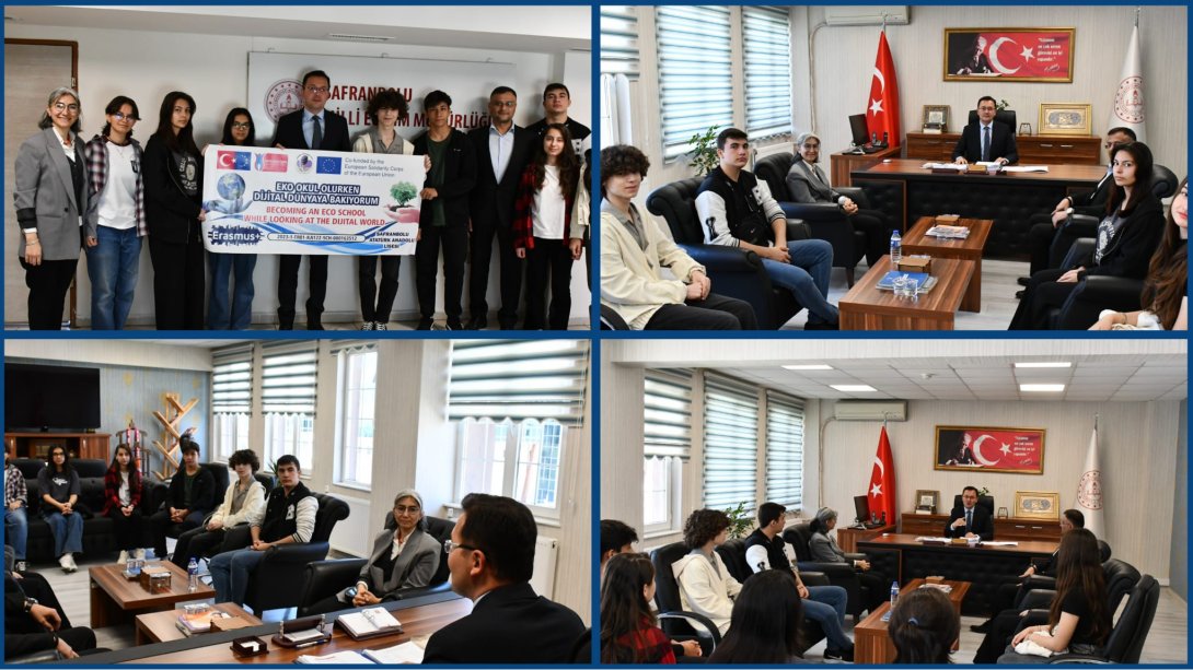 Atatürk Anadolu Lisesi Erasmus Projesi Öğrencilerinden İlçe Milli Eğitim Müdürümüze Ziyaret