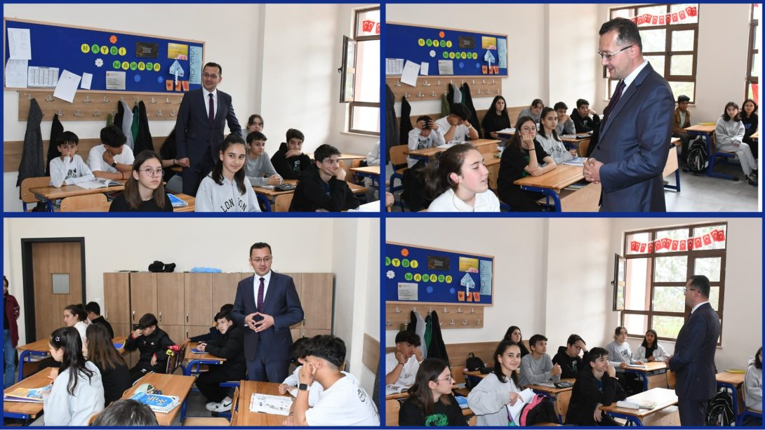 İlçe Milli Eğitim Müdürümüz Yazıköy Şehit Uzman Er Coşkun İşleyen Ortaokulumuzda LGS'ye Hazırlanan Öğrencilerimizi Sınıflarında Ziyaret Etti